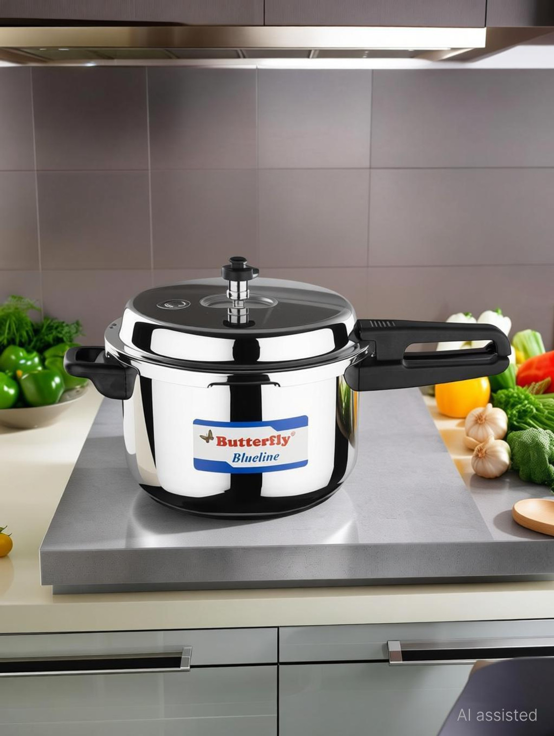Image of Lakshmi Pressure cooker Tall, Induction Cooker, Outer Lid Pressure Cooker 1 L Induction Bottom Pressure Cooker (Aluminium)