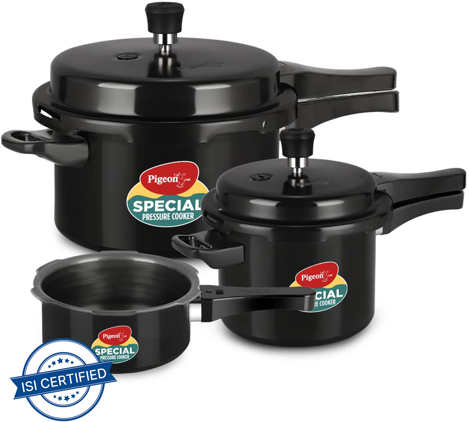 Pigeon Special Combi 2 L, 3 L, 5 L Induction Bottom Pressure Cooker  (Hard Anodized)