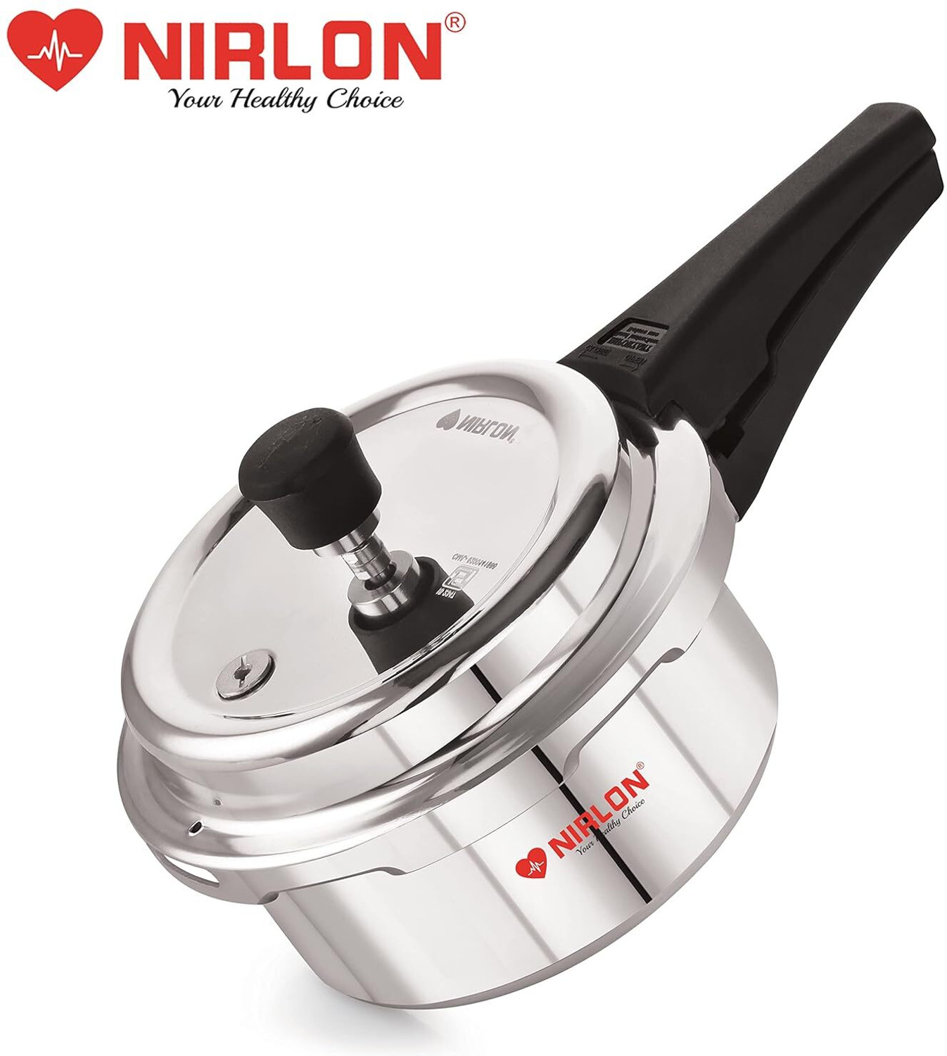 Image of NIRLON Supreme Induction Base Outer Lid Aluminium Pressure Cooker, 1.5 Liters, Silver 1.5 L Induction Bottom Pressure Cooker (Aluminium)