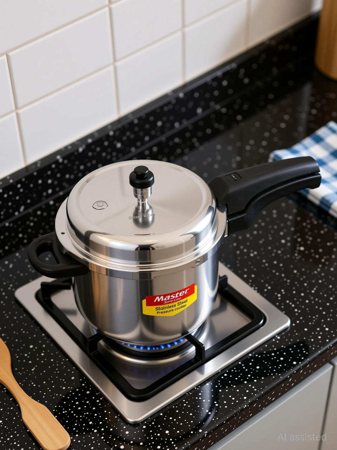 Image of Lakshmi Pressure cooker Tall, Induction Cooker, Outer Lid Pressure Cooker 1 L Induction Bottom Pressure Cooker (Aluminium)