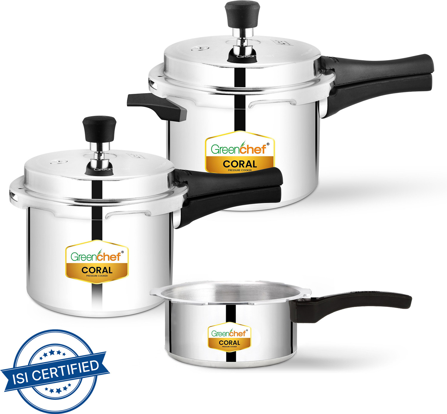 Greenchef Coral 5L Pressure Cooker – 3L/2L, Best Price ₹1699