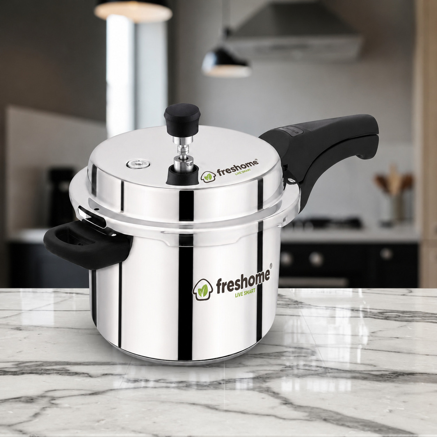 Image of Camro Triply Steller 5 Litres Inner Lid Pressure Cooker 5 L Induction Bottom Pressure Cooker (Stainless Steel)