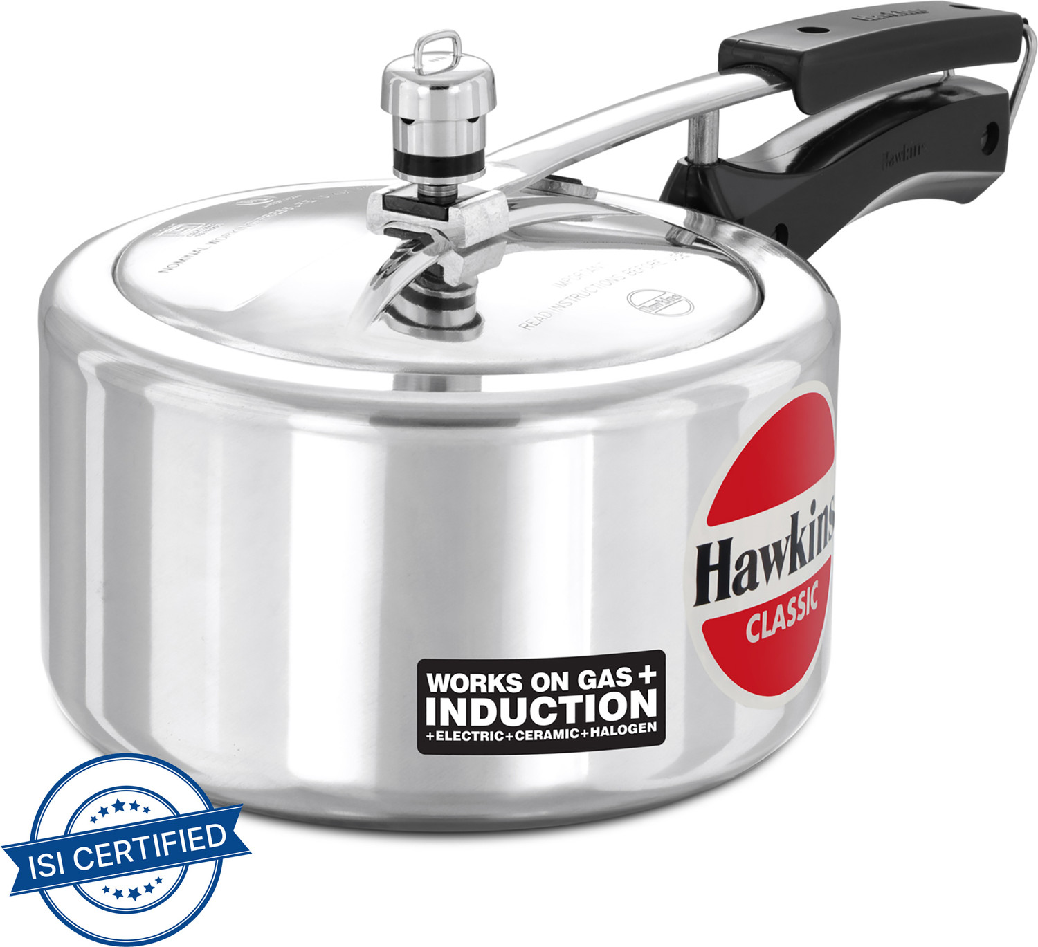 HAWKINS CLASSIC 3.0 LITRE WIDE INDUCTION BASE PRESSURE COOKER 3 L Induction Bottom Pressure Cooker