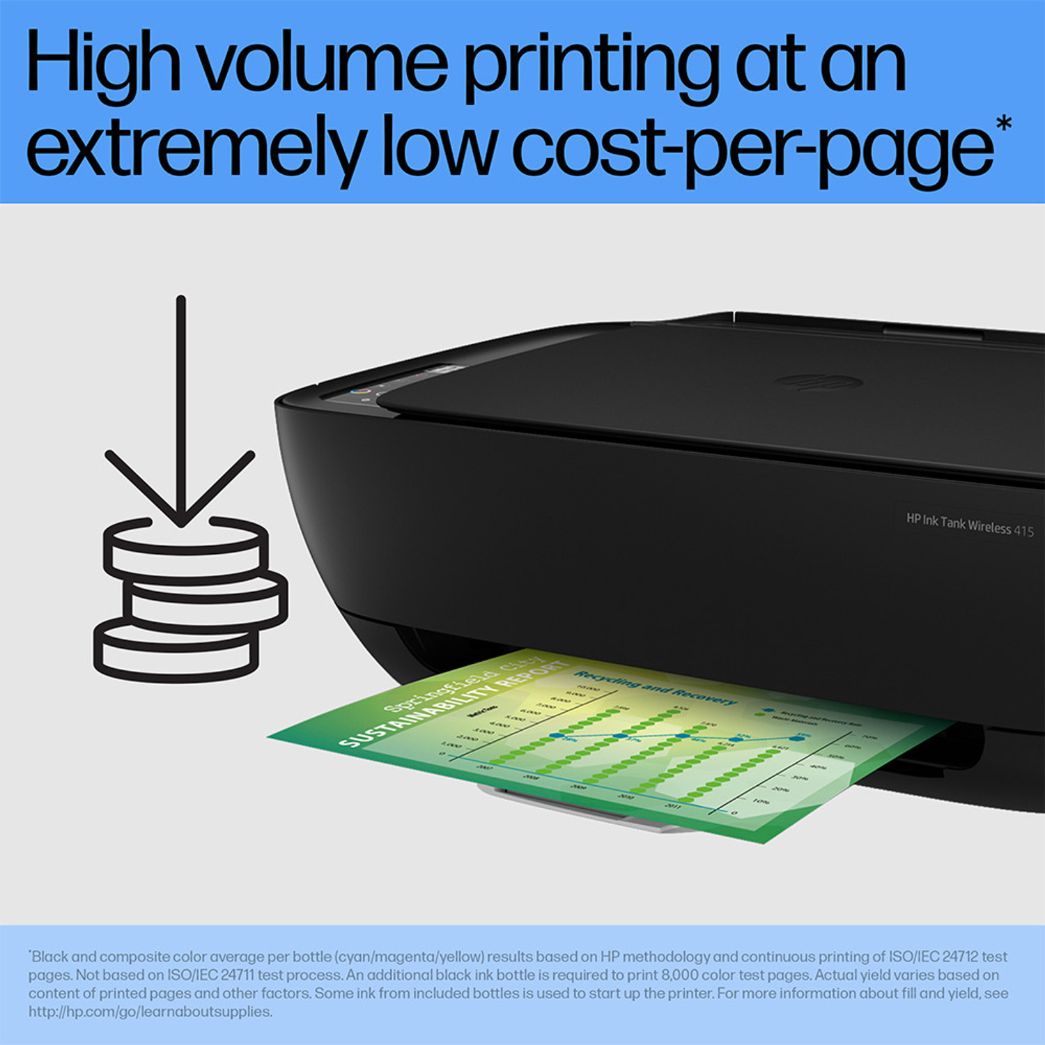 Image of HP ink tank wireless 415 All in one Multi-function WiFi Color Ink Tank Printer with Voice Activated Printing Google Assistant and Alexa (Color Page Cost: 20 Paise | Black Page Cost: 10 Paise)