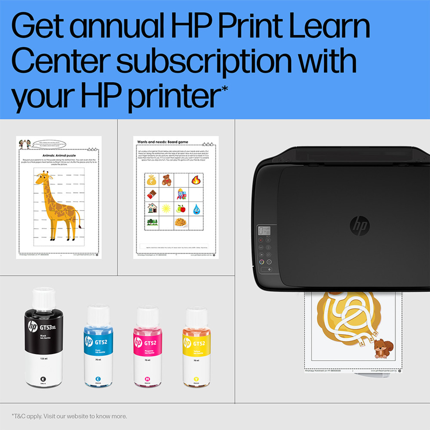 Image of HP ink tank wireless 415 All in one Multi-function WiFi Color Ink Tank Printer with Voice Activated Printing Google Assistant and Alexa (Color Page Cost: 20 Paise | Black Page Cost: 10 Paise)