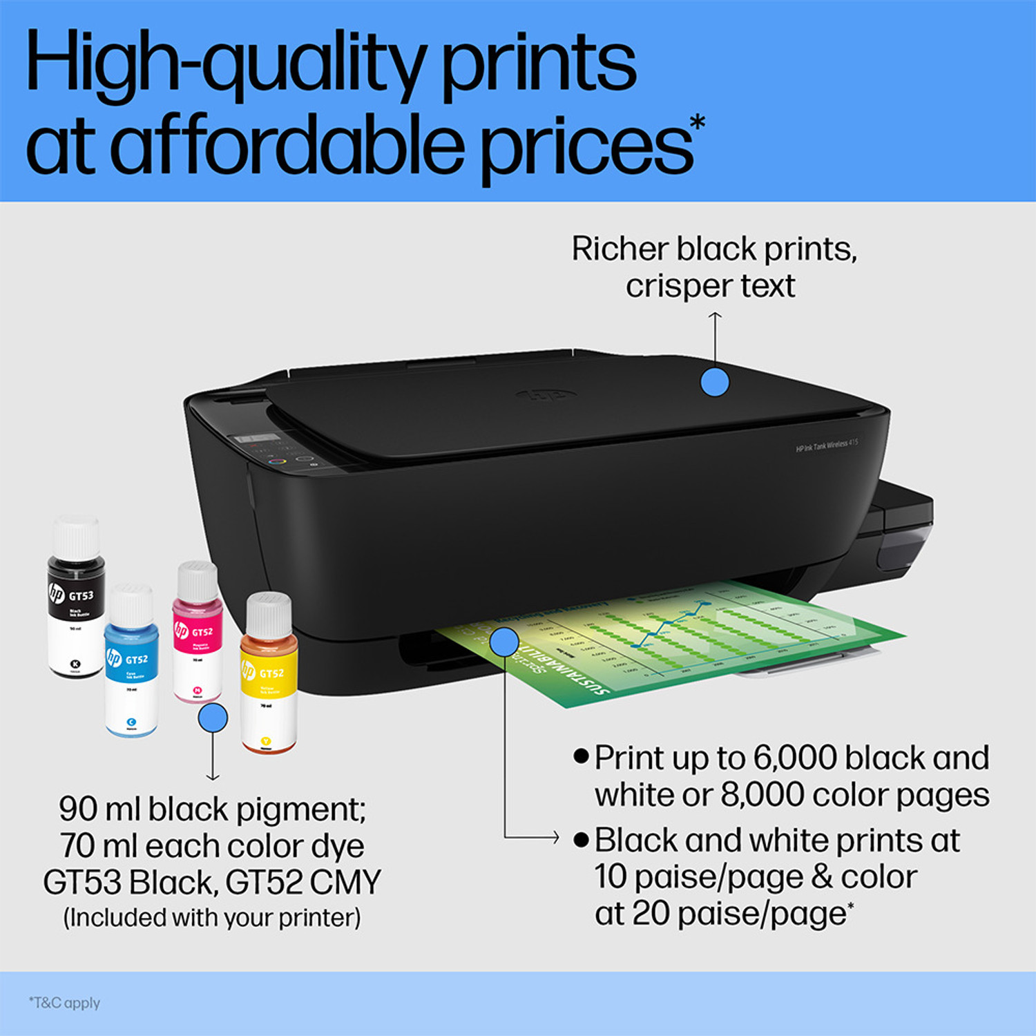 Image of HP ink tank wireless 415 All in one Multi-function WiFi Color Ink Tank Printer with Voice Activated Printing Google Assistant and Alexa (Color Page Cost: 20 Paise | Black Page Cost: 10 Paise)