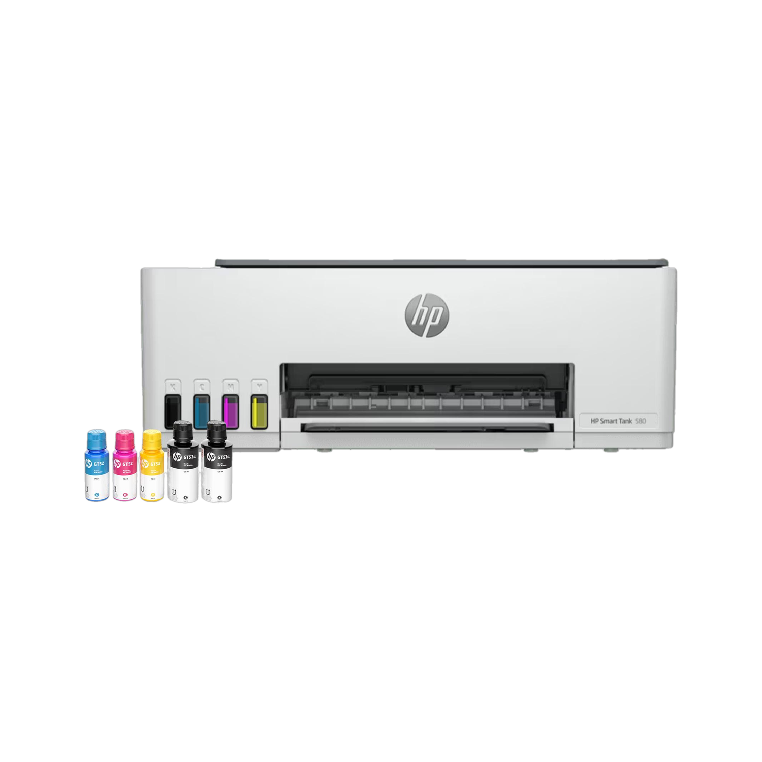 HP Smart Tank All In One 580 Multi-function WiFi Color Printer for Print, Scan & Copy with 1 additional black ink bottle to Print Upto 12000 Black & 6000 Color Pages