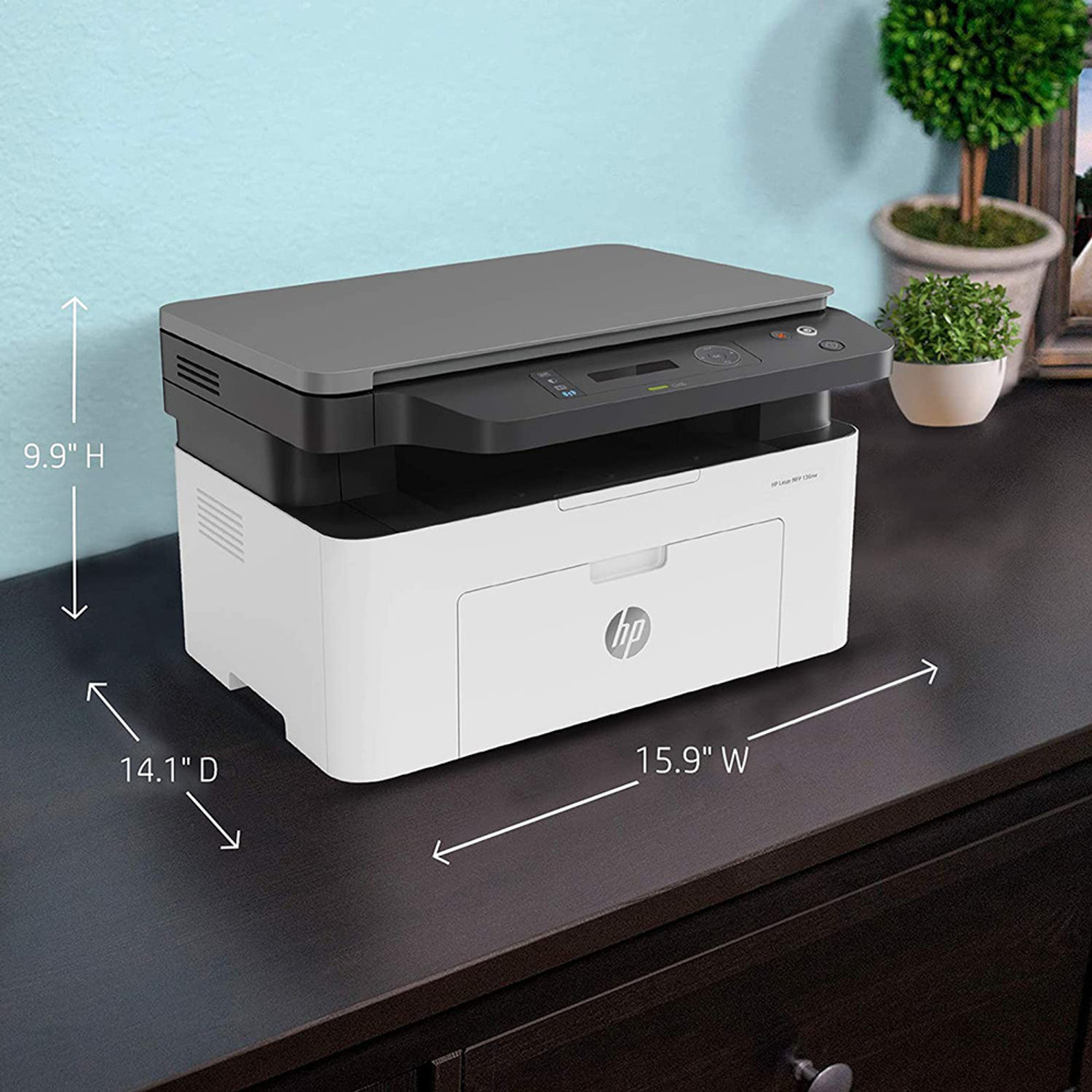 Image of HP MFP 136nw Multi-function WiFi Monochrome Laser Printer