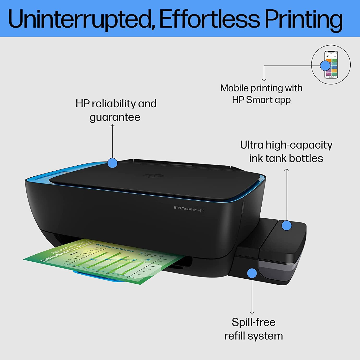 Image of HP Ink Tank 419 Multi-function WiFi Color Ink Tank Printer