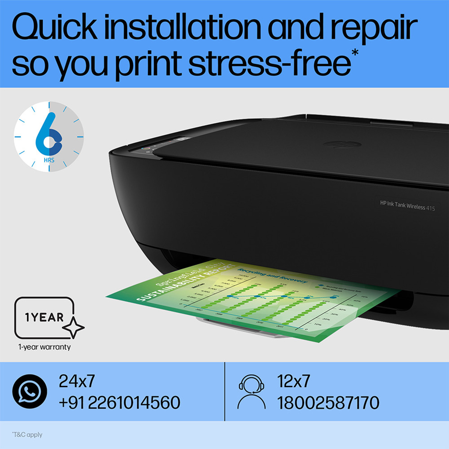 Image of HP ink tank wireless 415 All in one Multi-function WiFi Color Ink Tank Printer with Voice Activated Printing Google Assistant and Alexa (Color Page Cost: 20 Paise | Black Page Cost: 10 Paise)