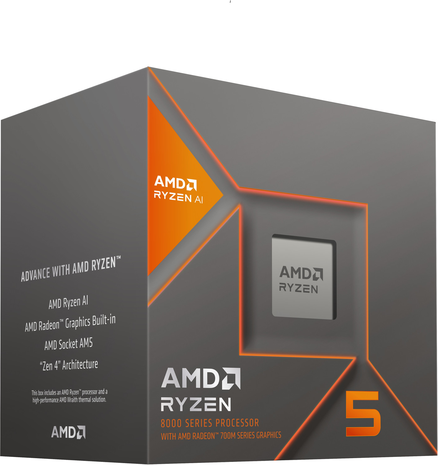 Image of AMD Ryzen 7 9700x 3.8 GHz AM5 Socket 8 Cores Desktop, Server, Workstation Processor (Grey)