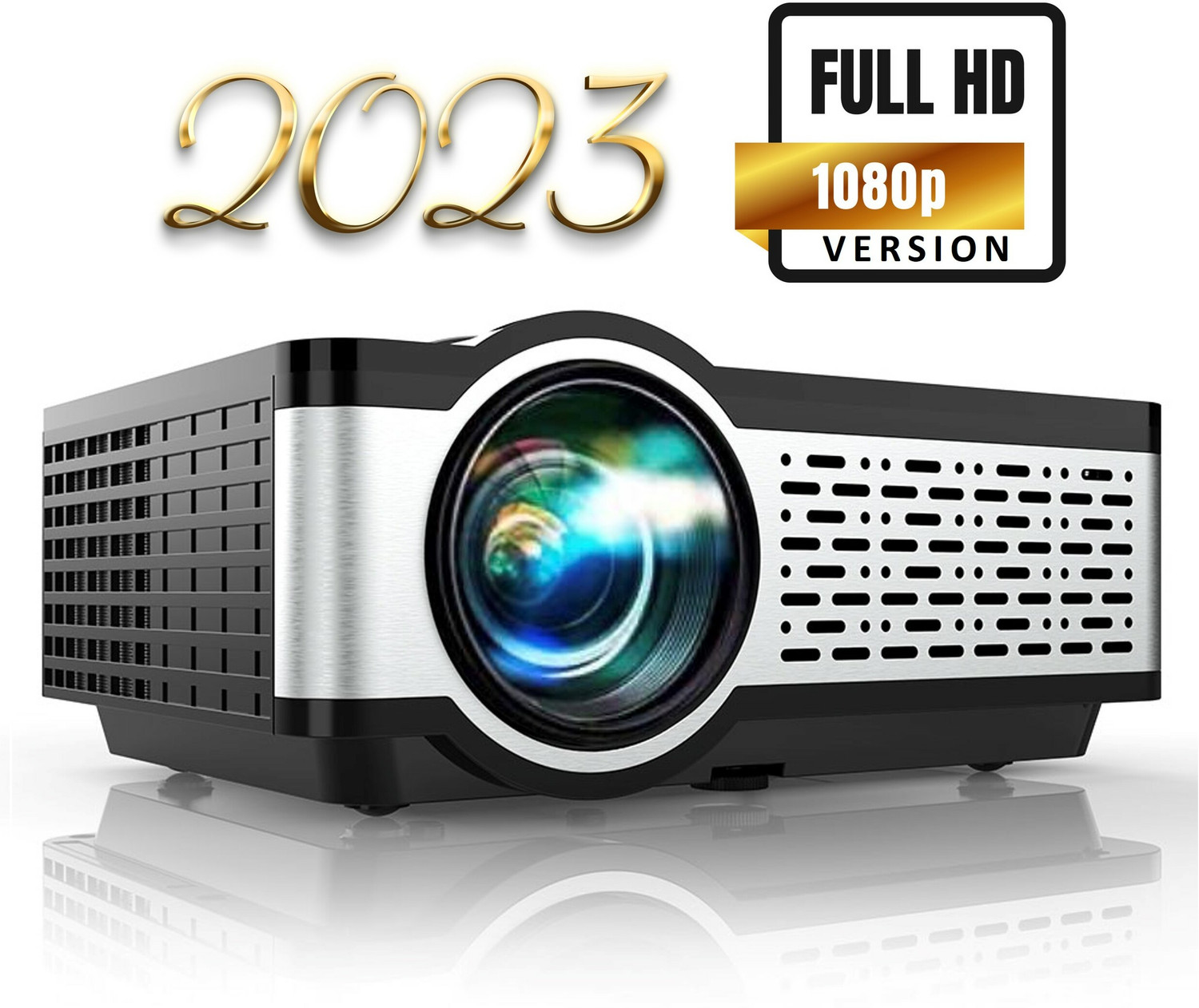 Image of Egate i9 Pro Max FHD 1080p (E03i31) (400 lm / 1 Speaker / Remote Controller) 4X Brighter | Bluetooth |400 ISO Lumens & 840 FC Mega Brightness | 1080p Native with 4K Support | 210-Inches (534 cm) Screen | AV, VGA, HDMI, SD Card, USB, AUX, inbuilt Speaker Projector