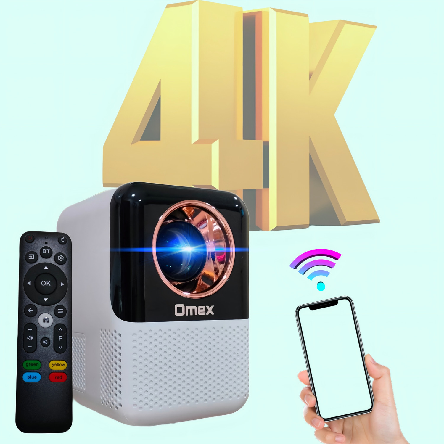 Image of TOPPRO HY320 1GB /8GB FullHD Android 11 Projector WiFi 6 /BT5 180 Rotation Auto Keystone (6000 lm / 1 Speaker / Wireless / Remote Controller) Portable Projector (Black)