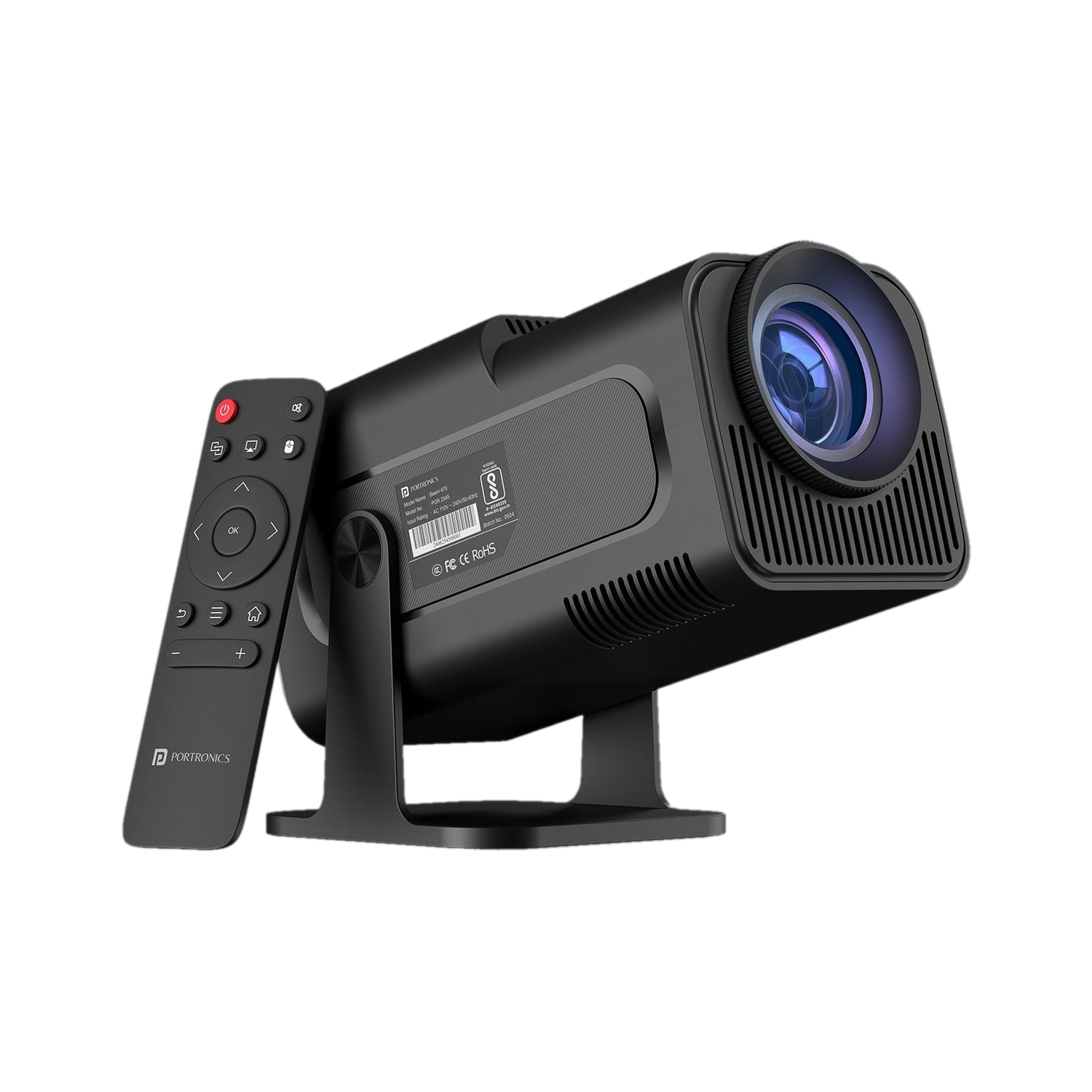 Portronics Beem 470, Built-in Apps, Android 11, 1080p FHD, 4500 lm, 5W Speaker, Bluetooth (4500 lm / 1 Speaker / Wireless / Remote Controller) Portabl...