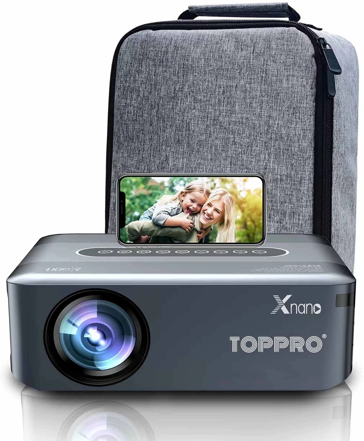 Image of TOPPRO HY320 1GB /8GB FullHD Android 11 Projector WiFi 6 /BT5 180 Rotation Auto Keystone (6000 lm / 1 Speaker / Wireless / Remote Controller) Portable Projector (Black)