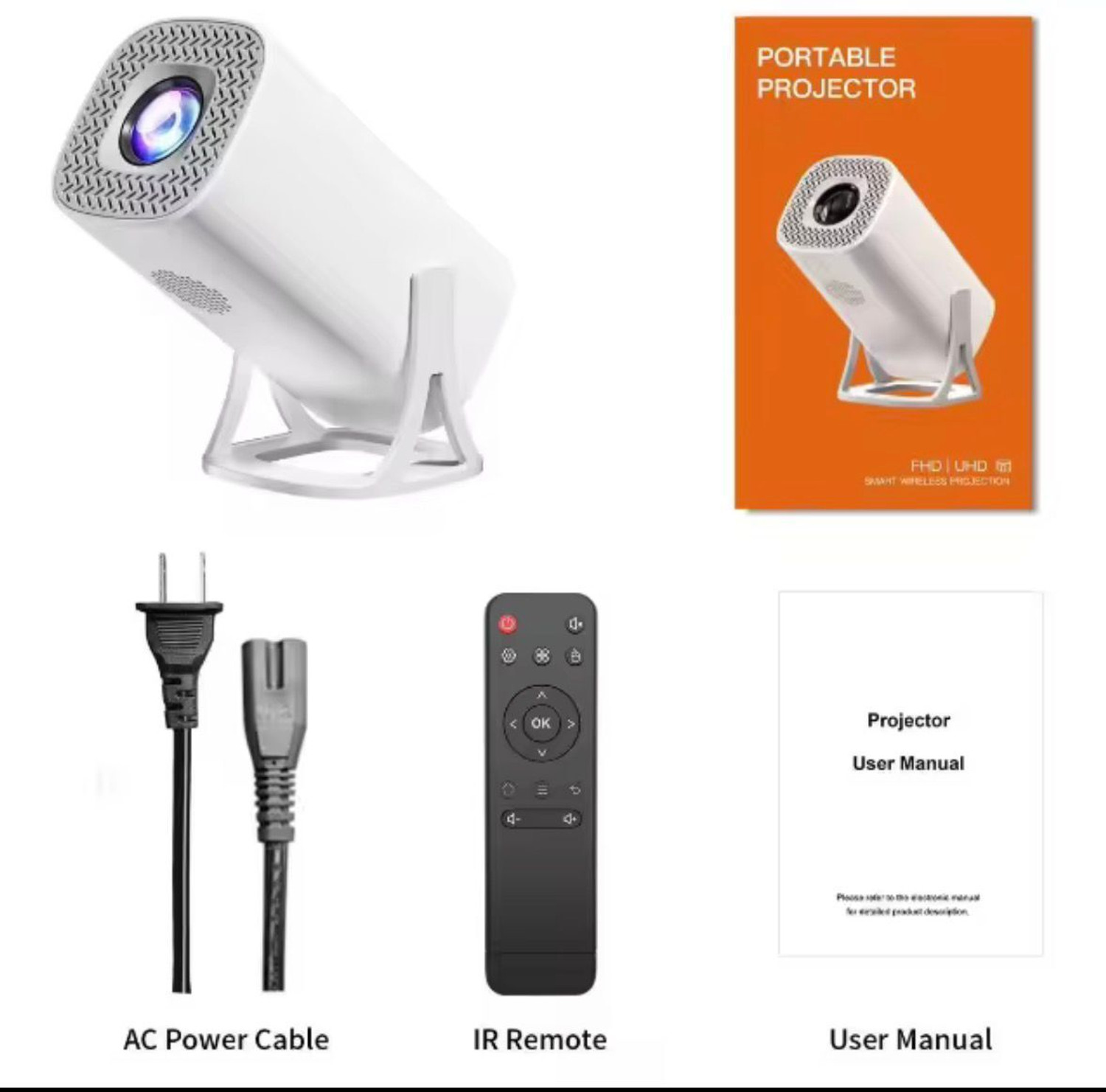 Image of MEHEKA MINI PORTABLE PROJECTOR (150 lm / 1 Speaker / Wireless / Remote Controller) Portable Projector (White)