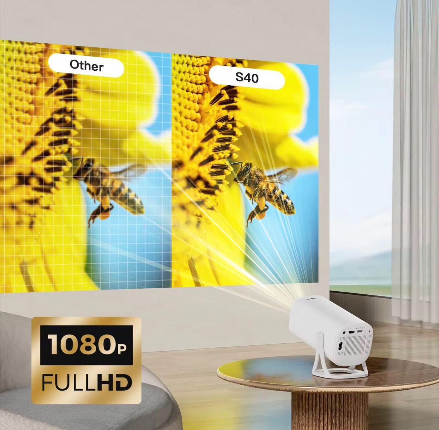 Image of MEHEKA MINI PORTABLE PROJECTOR (150 lm / 1 Speaker / Wireless / Remote Controller) Portable Projector (White)