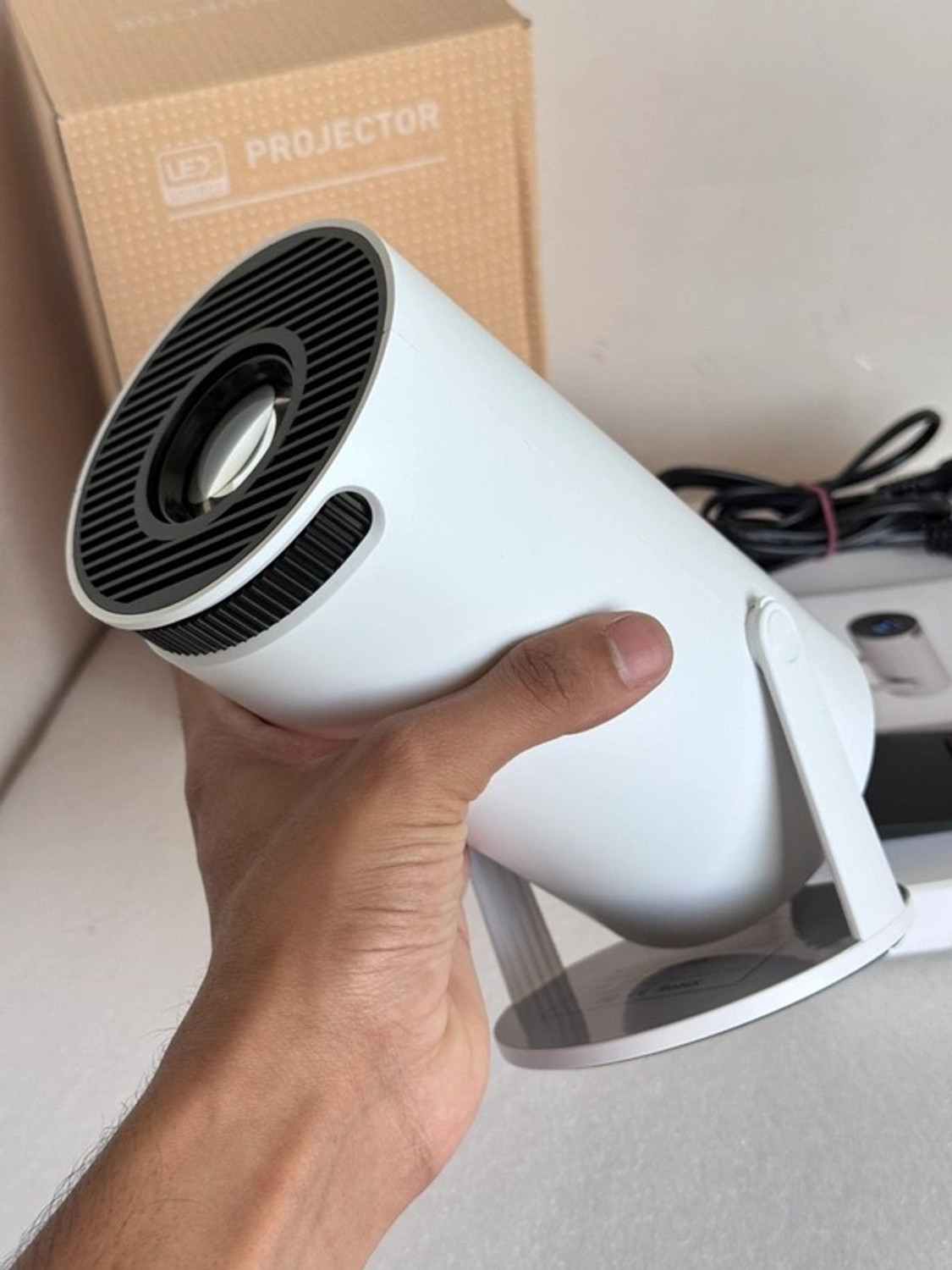 Image of SHIVVTECH Android Projector 4K & 1080P, 4D Keystone, 270 Rotation, Device CompatibleA10 (2000 lm) Portable Projector (White)