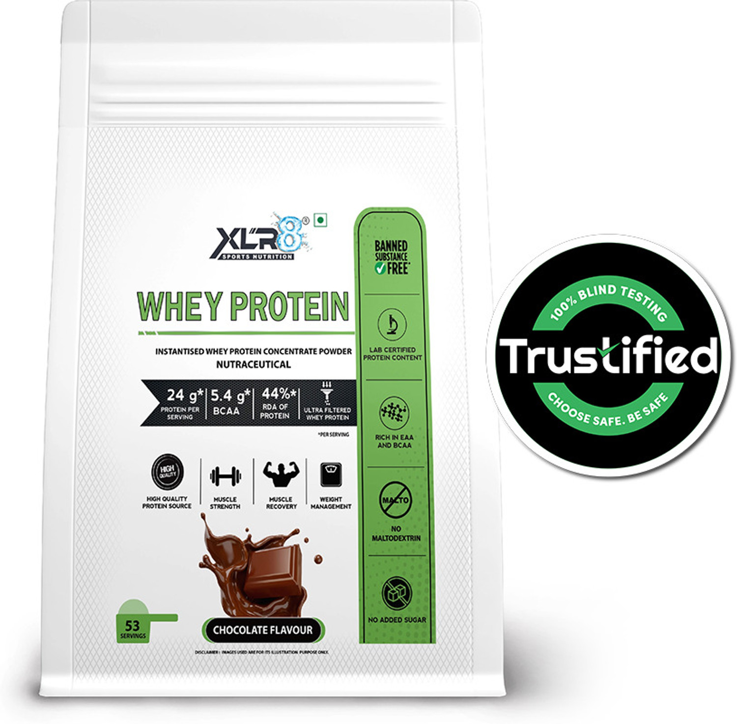 XLR8 Whey Protein with 24 g protein, 5.4 g BCAA Whey Protein  (4 pou
