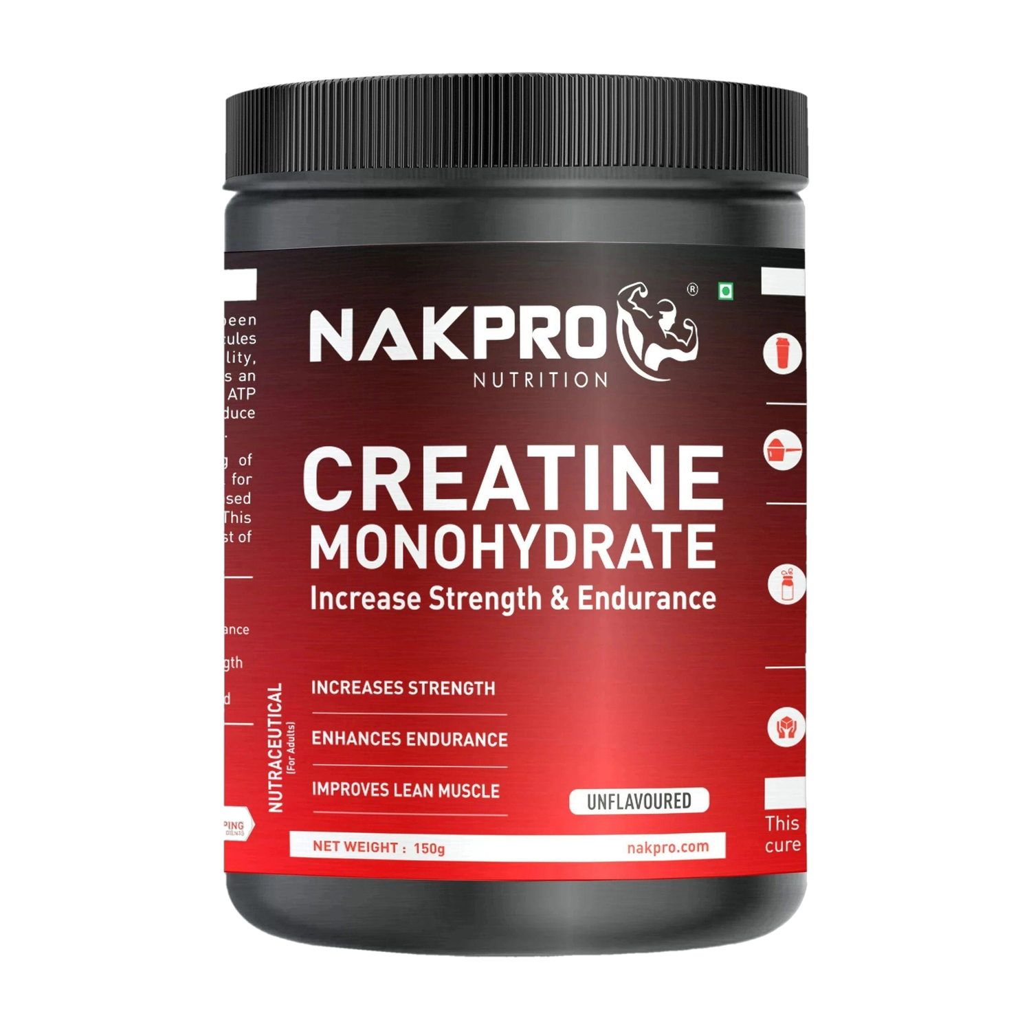 Nakpro Micronized Creatine Monohydrate Jar Trustified Certified, Suppo