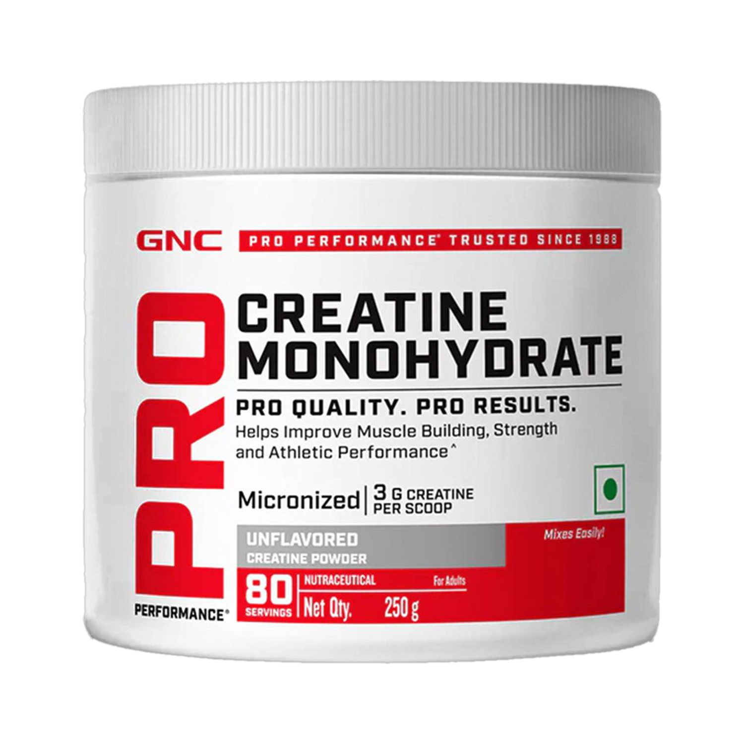 GNC Pro Performance Creatine Monohydrate 3000 mg (250gm) (Unflavored) Creatine
