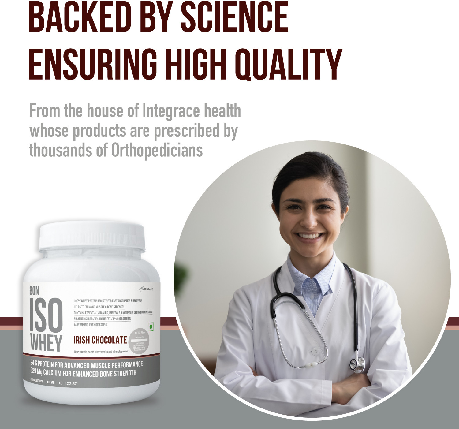 Image of BON ISO WHEY 100% Protein Isolate for Muscle Strength and Bone Health Whey Protein