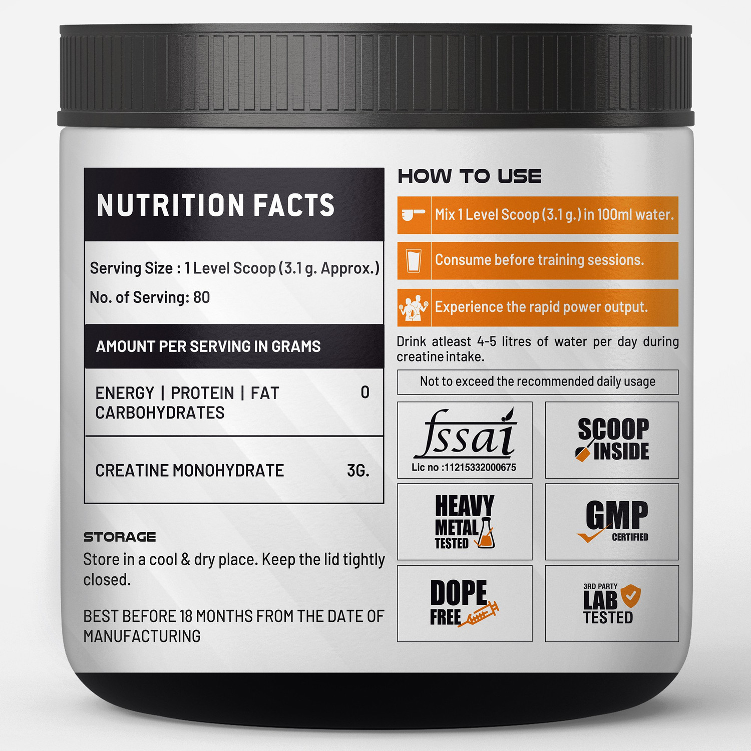 Image of AS-IT-IS Nutrition ATOM Creatine Monohydrate - 80 Servings| Creatine
