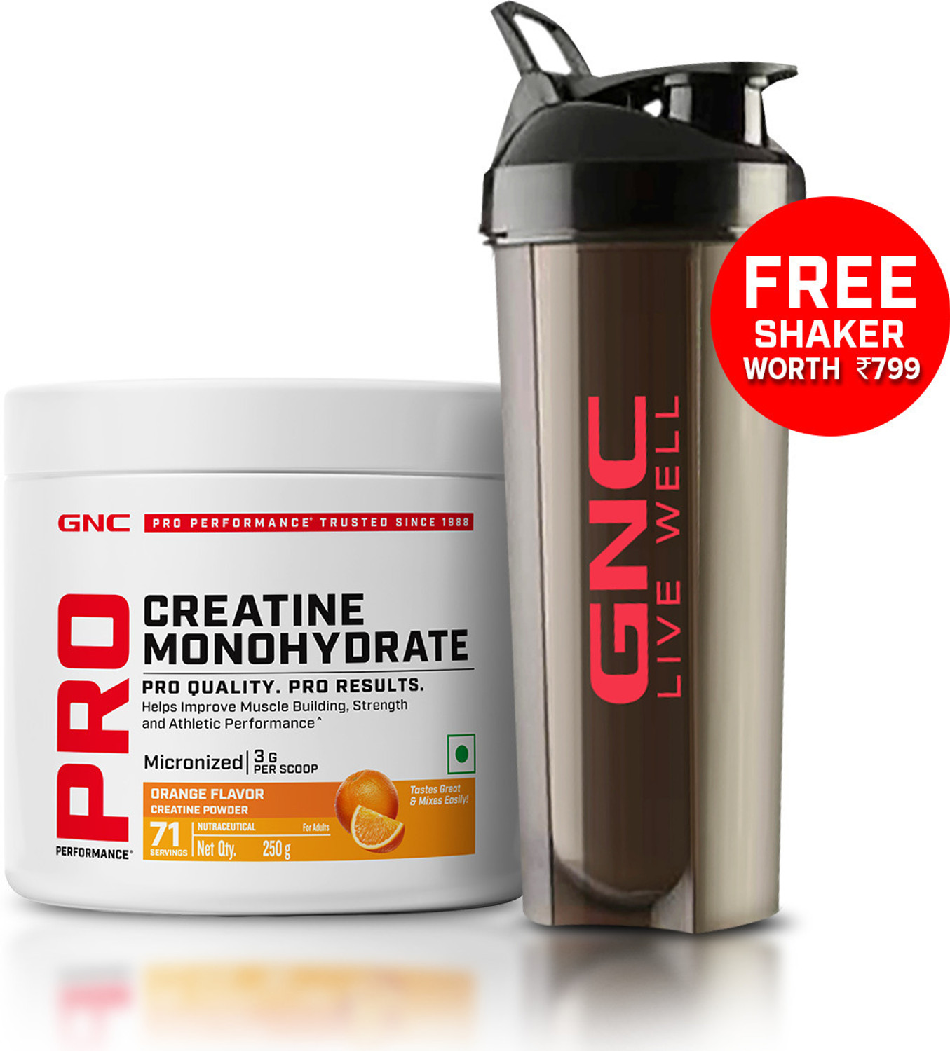 GNC Creatine Monohydrate With Black Shaker (750ml) Creatine