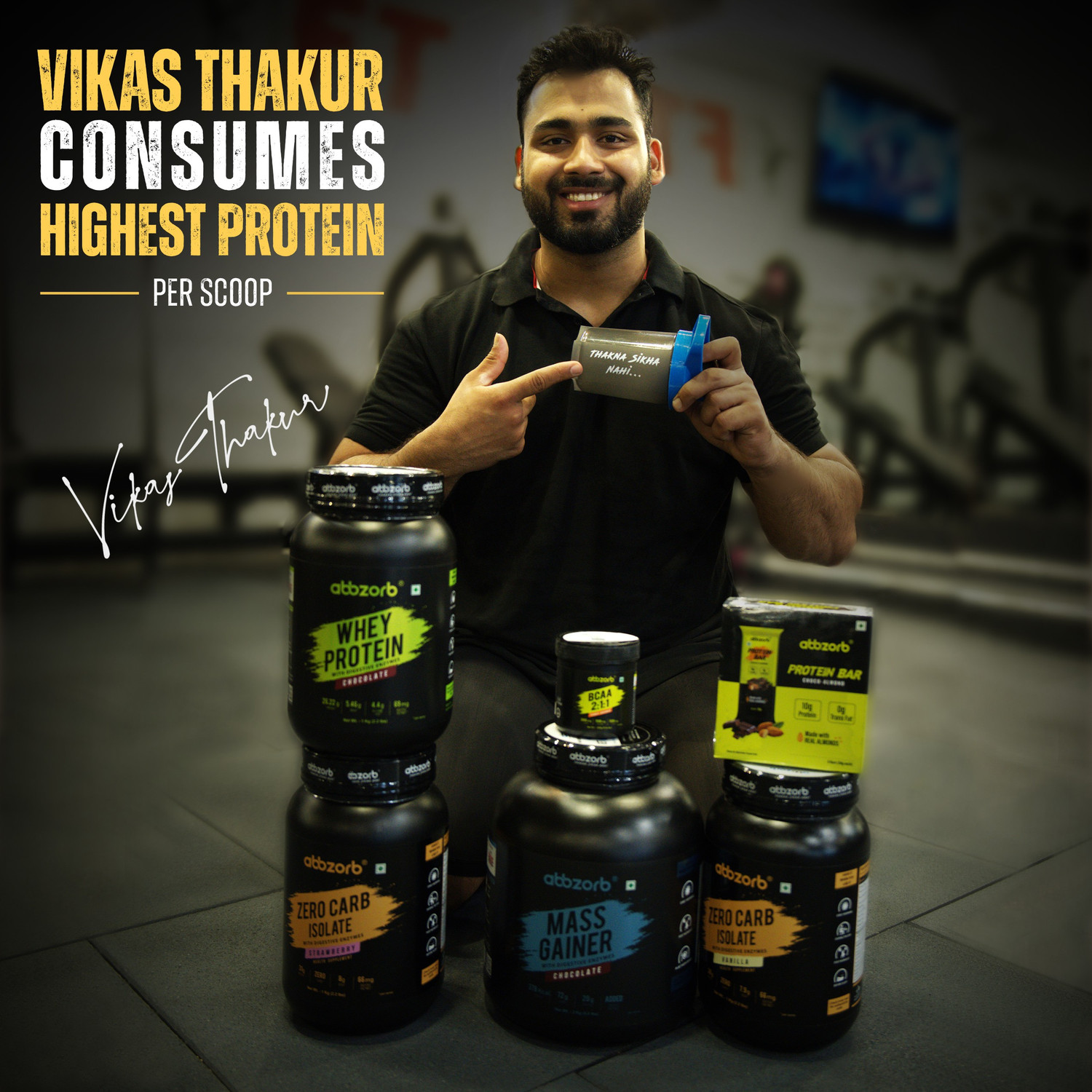 Image of Abbzorb Whey Isolate 27.4g Protein|7.04gBCAA|with Digestive Enzymes Chocolate (500G) Whey Protein