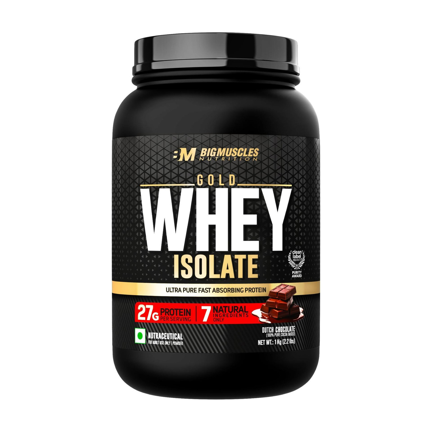 Gold Whey Isolate | 27g Whey Protein Isolate 90% | 7 Natural Ingredien
