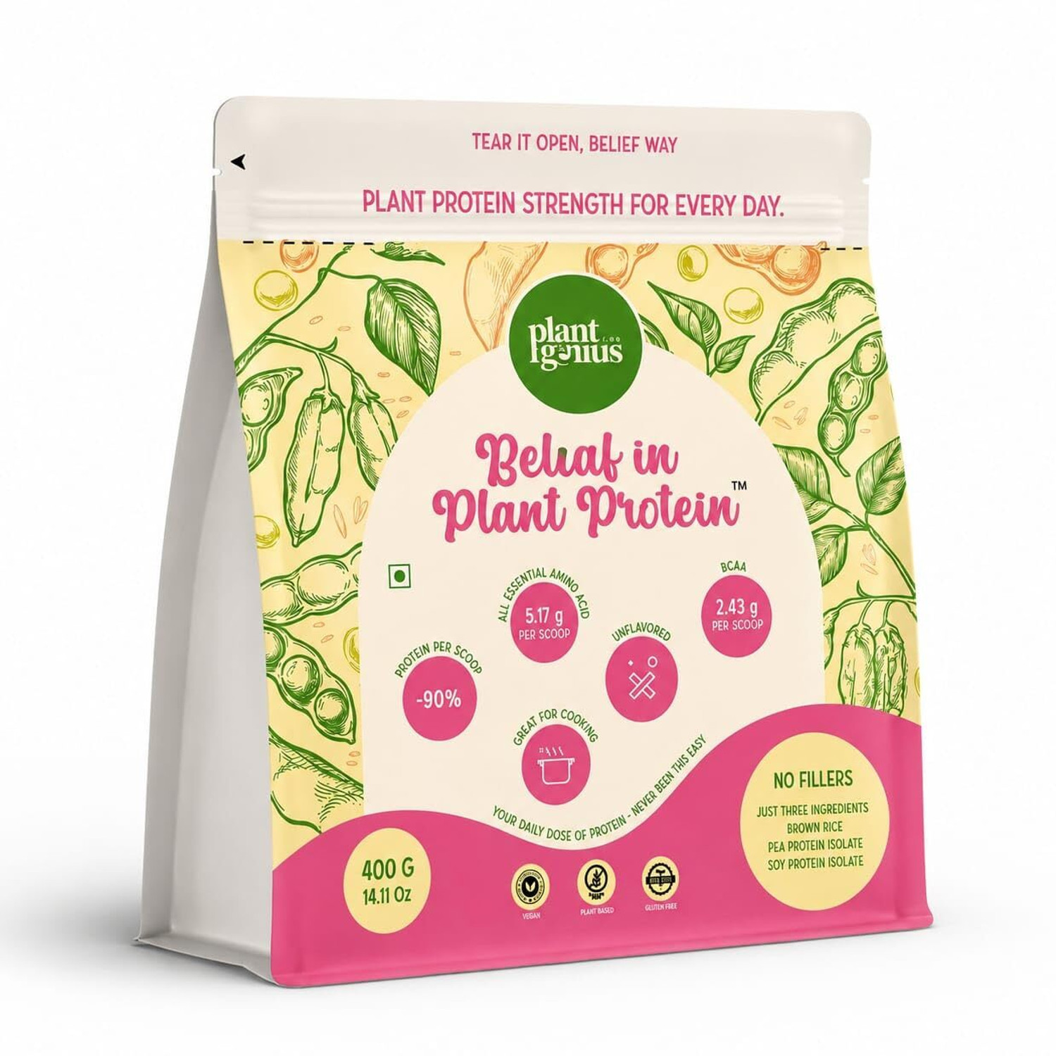 Image of redo Chocolate Plant Protein Powder | Pea & Brown Rice Blend Plant-Based Protein (1000 g, Chocolate)