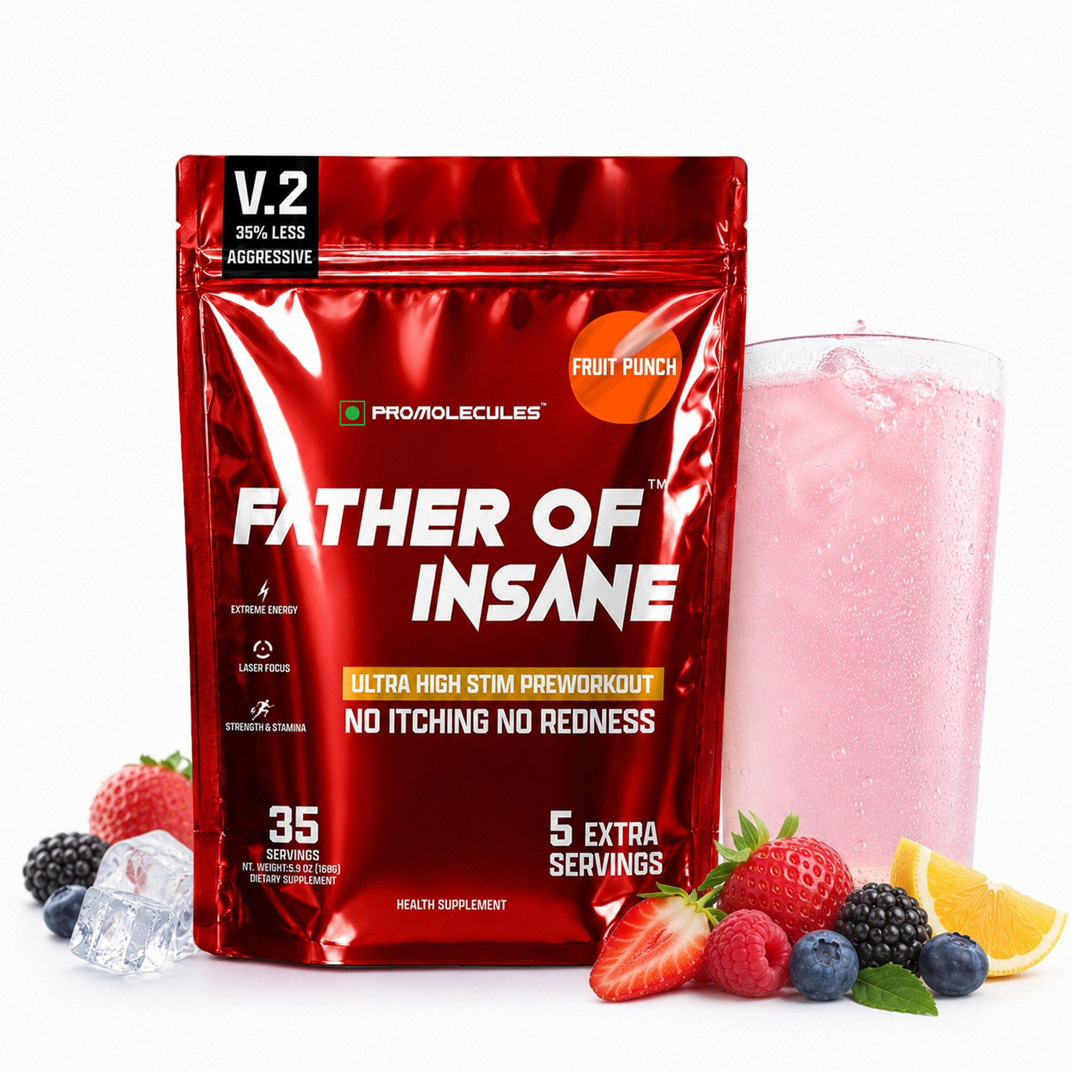 Image of Muscle Weapon Sychotic Preworkout 30 servings| Energy | Focus | Pump Pre Workout (180 g, Fruit Punch)