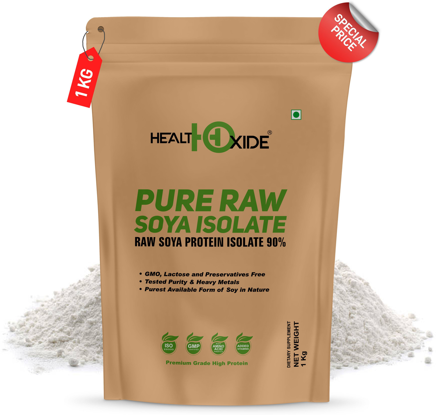HEALTHOXIDE Pure Raw Soya Isolate 90% Protein Powder Protein Blends