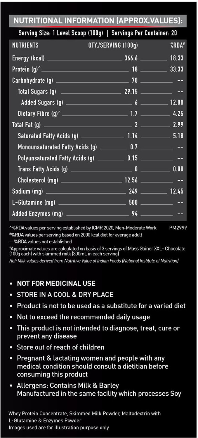 Image of MUSCLEBLAZE XXL Weight Gainers /Mass Gainers