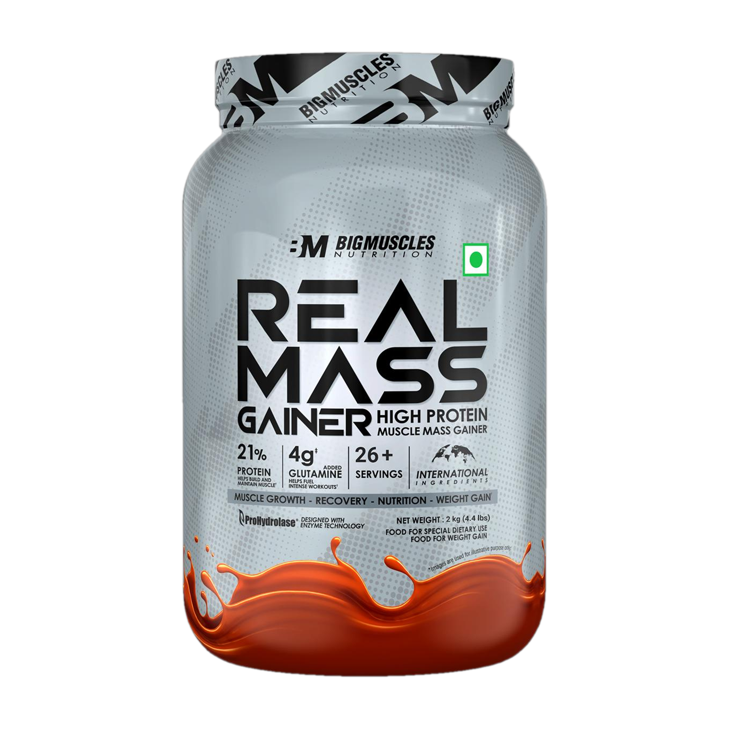 BIGMUSCLES NUTRITION Real Mass Gainer | Added Glutamine, BCAA | High Protein Weight Gainers/Mass Gainers