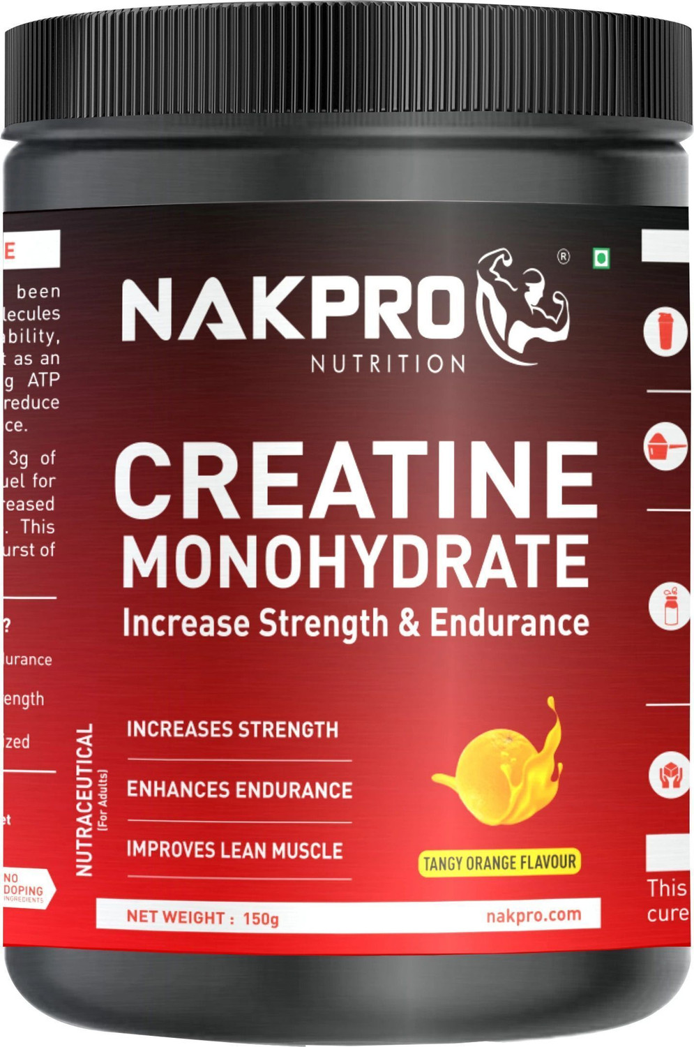 Nakpro Micronized Creatine Monohydrate Jar Trustified Certified, Suppo