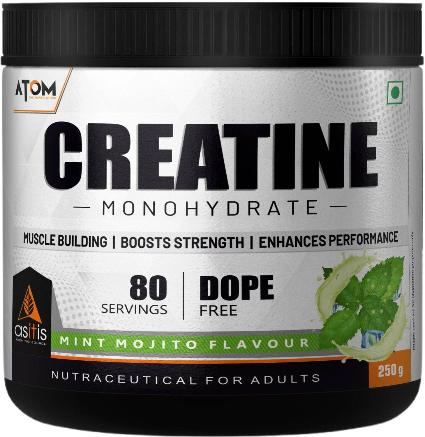AS-IT-IS Nutrition ATOM Creatine Monohydrate 250g - 80 Servings| Creat