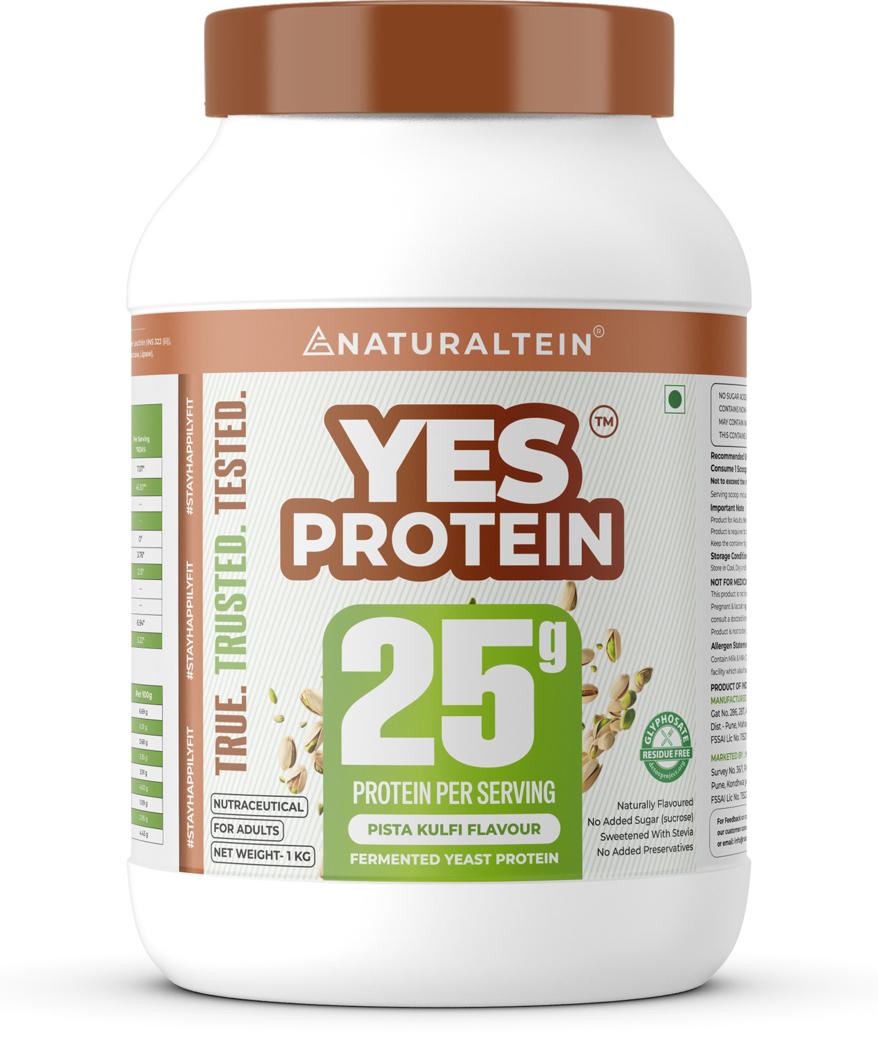 Image of Kapiissh 100% Natural Plant Protein Powder | 25g Plant-Based Protein (500 g, Cafe Mocha)