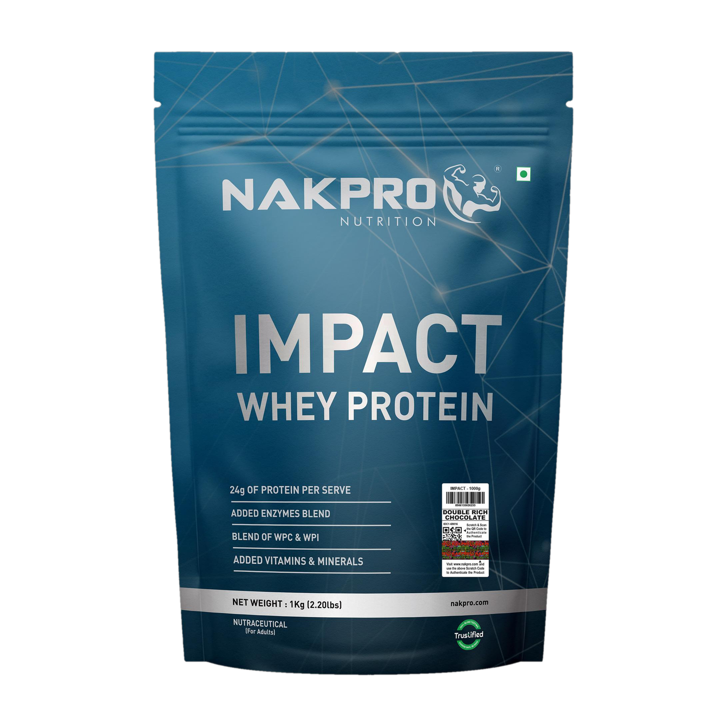 Nakpro Impact | Blend of Isolate, Concentrate & Milk Solid with Digestive Enzymes Whey Protein