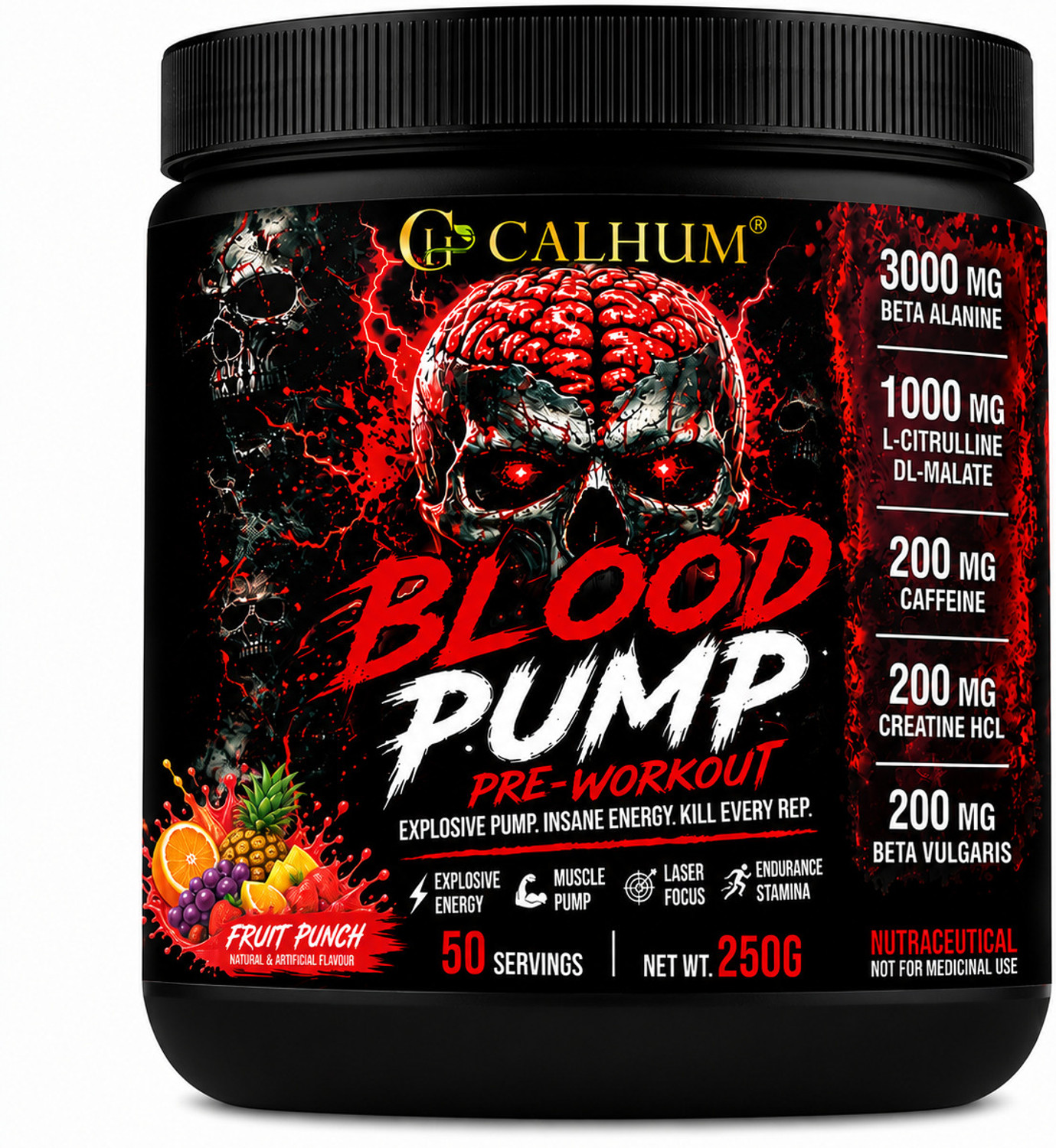 Image of Muscle Weapon Sychotic Preworkout 30 servings| Energy | Focus | Pump Pre Workout (180 g, Fruit Punch)