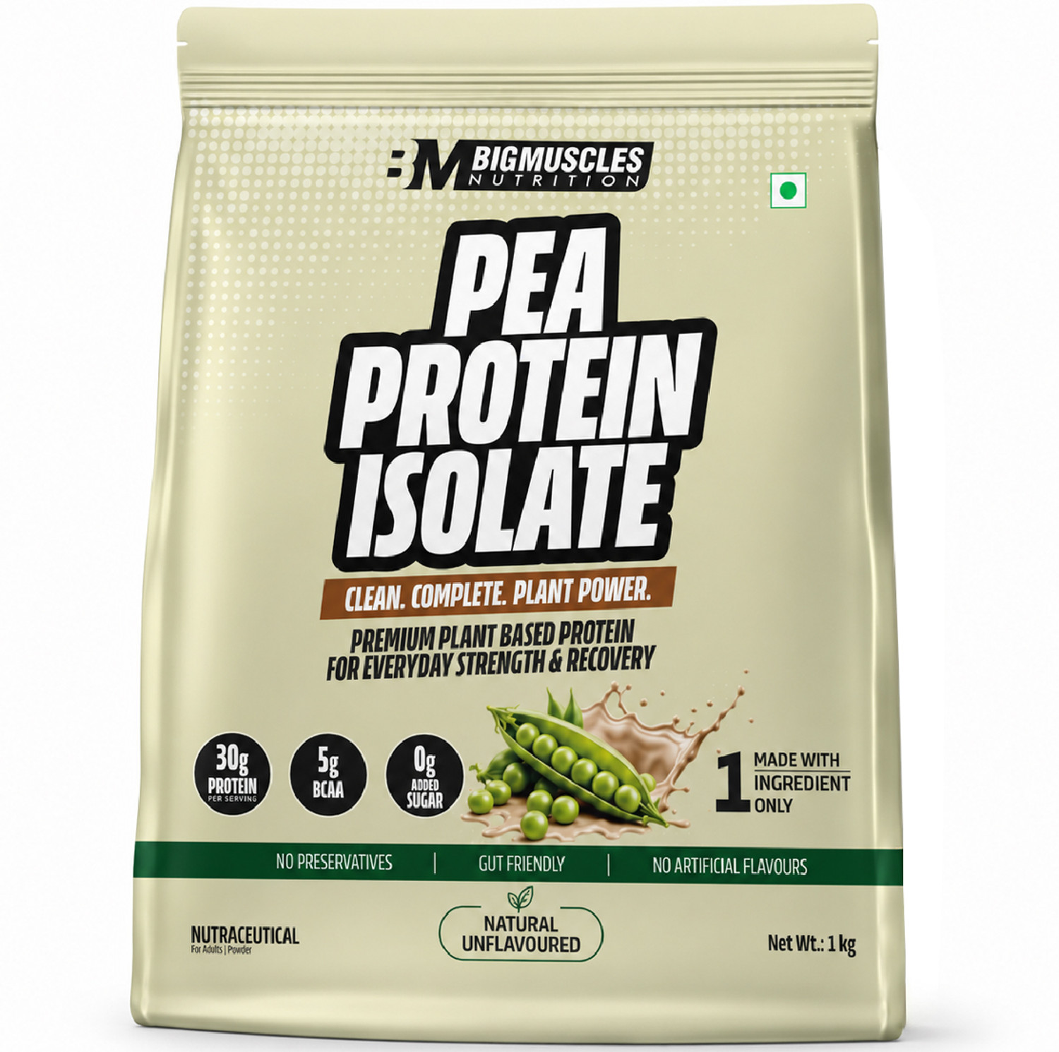 bigmuscles nutrition 100 pea protein isolate powder complete amino aci