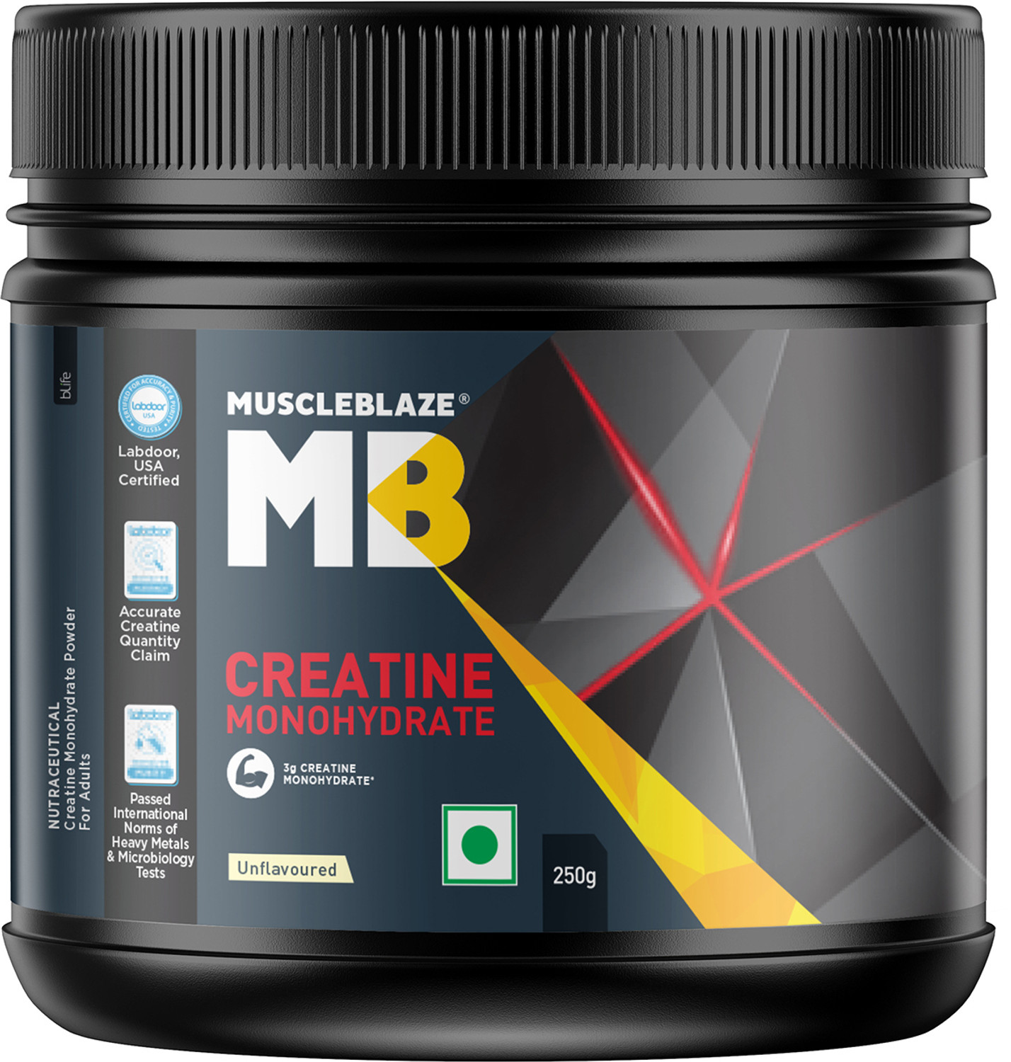 Image of MUSCLEBLAZE Micronised Creatine Monohydrate CreAMP Powder, Trustified Certified Creatine