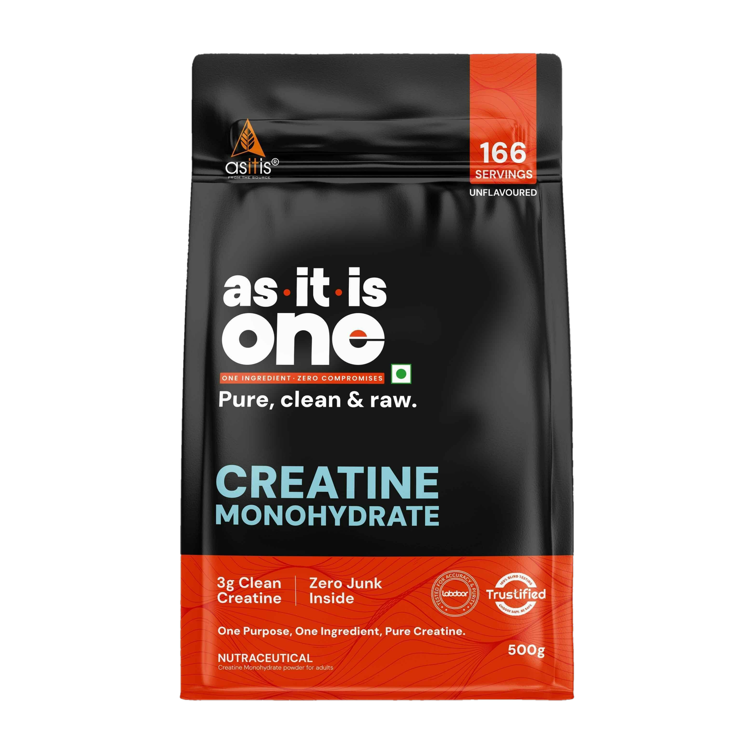 AS-IT-IS Nutrition Creatine Monohydrate - 500 gms Creatine