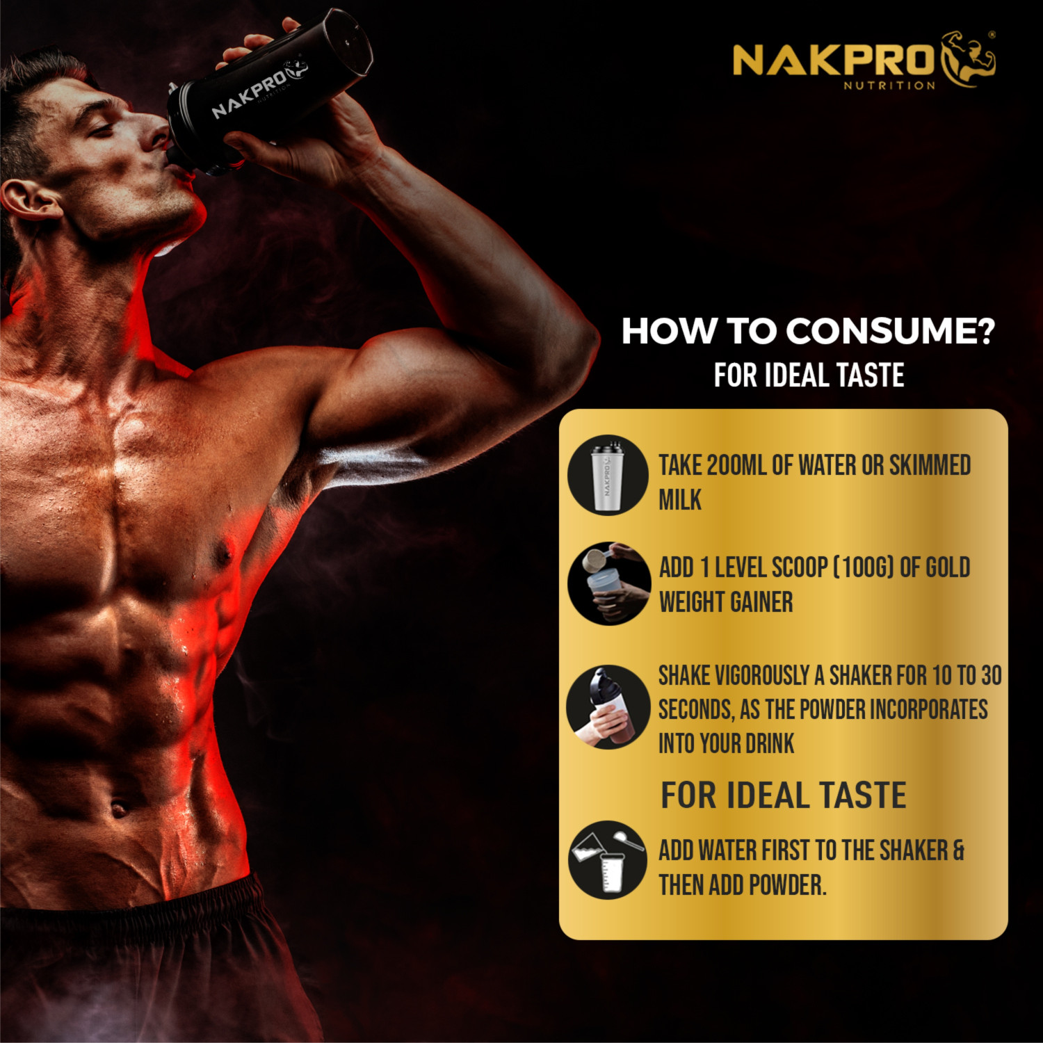 Image of Nakpro Weight Gainer High Protein & Calorie Protein Powder Cream Chocolate 1 kg Weight Gainers /Mass Gainers