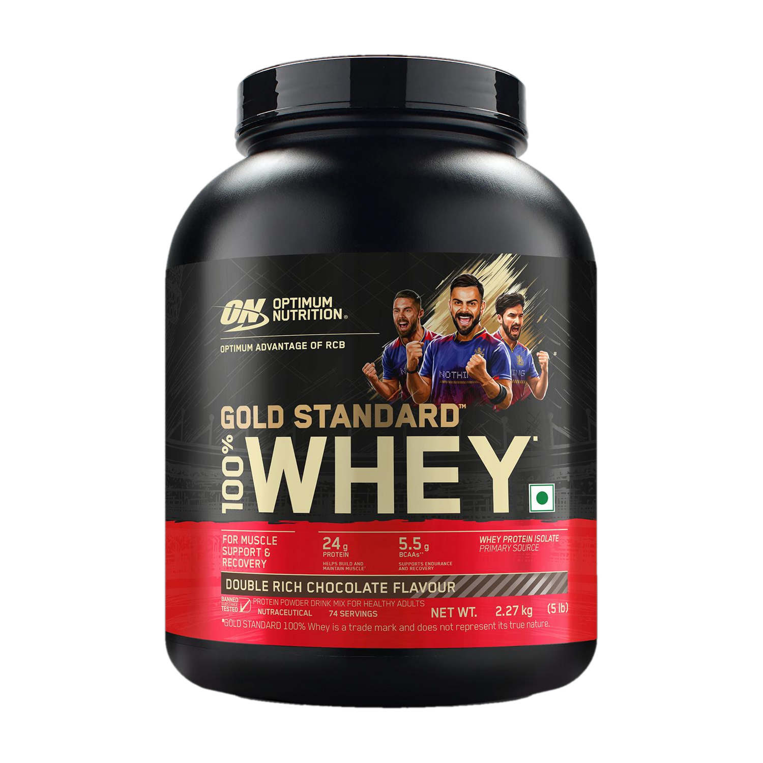 Optimum Nutrition (ON) Gold Standard 100% Protein Powder - Primary Source Isolate Whey Protein  (2.27 kg, Double Rich Chocolate)