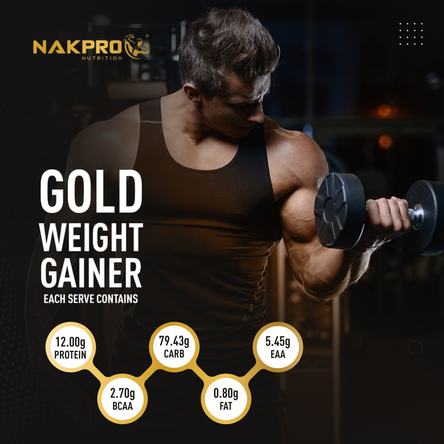 Image of Nakpro Weight Gainer High Protein & Calorie Protein Powder Cream Chocolate 1 kg Weight Gainers /Mass Gainers