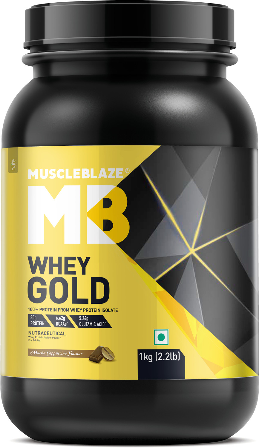 MUSCLEBLAZE Whey Gold 1kg Isolate Protein – Mocha Cappuccino