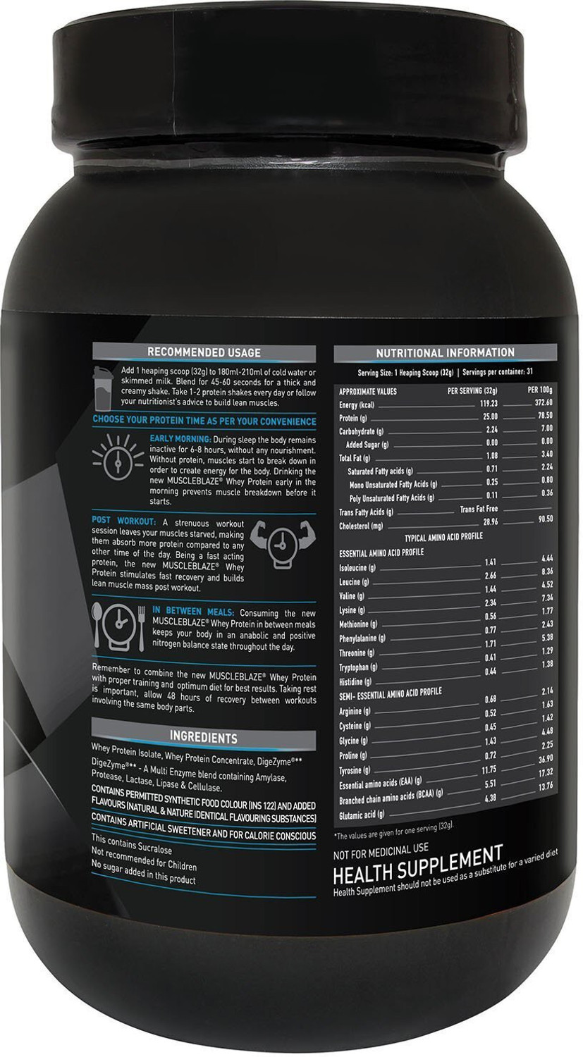 Image of MUSCLEBLAZE 100% Whey Protein, Ultra Premium Whey Blend Whey Protein (1 kg, Strawberry)