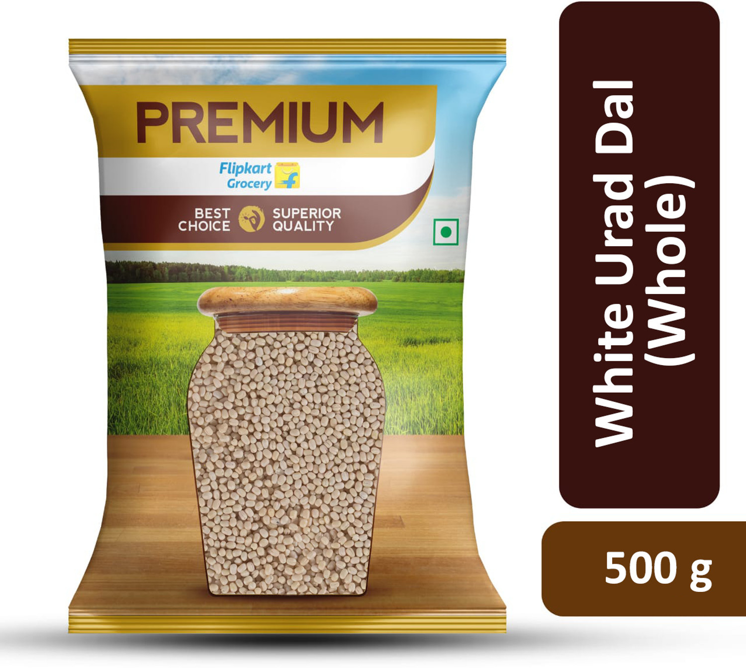 Image of Premium Unpolished White Urad Dal (Whole) by Flipkart Grocery