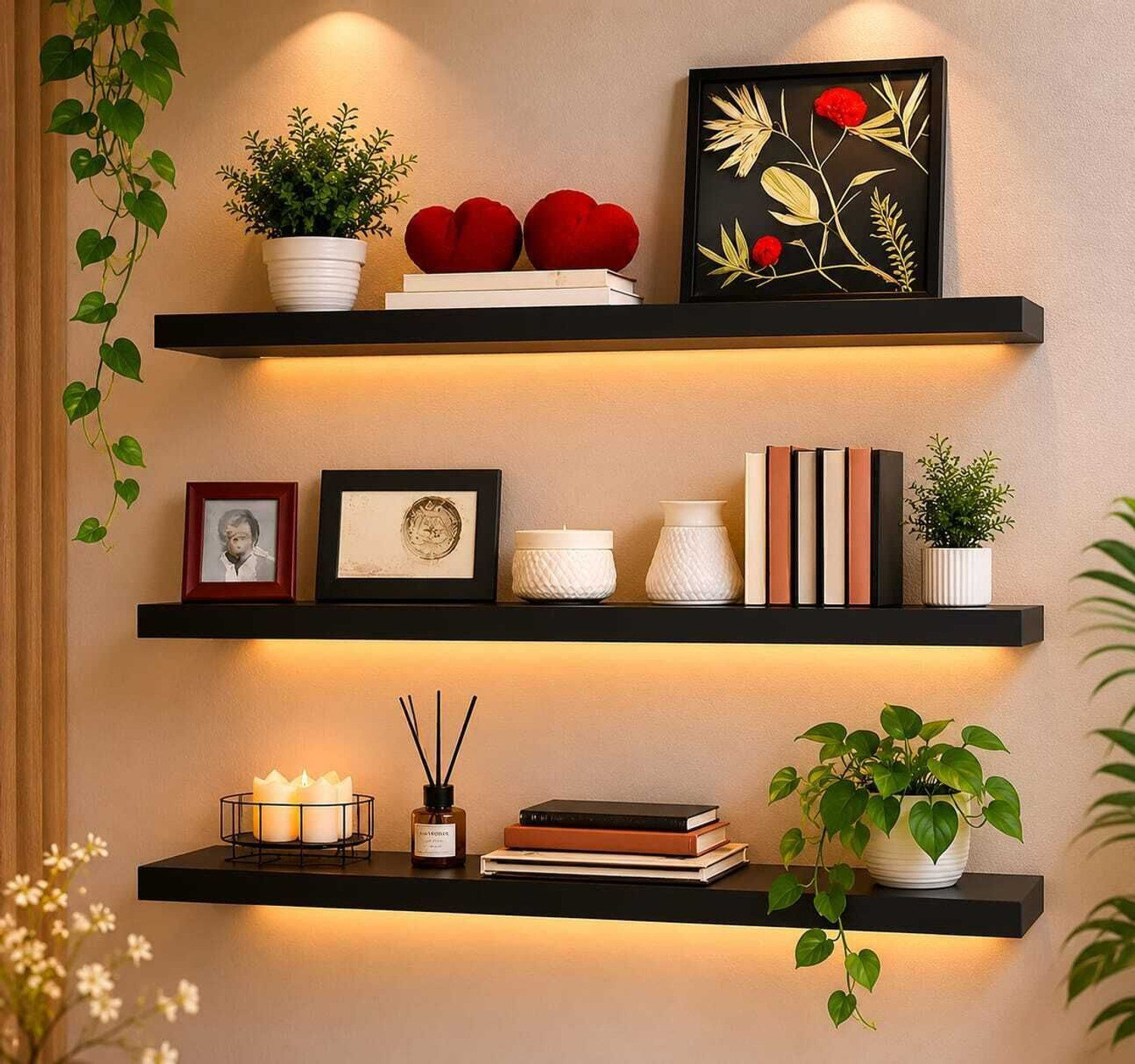 Image of Dime Store Set Top Box Stand, Wifi Router Holder And Stand Shelves For Living Room MDF (Medium Density Fiber) Wall Shelf (Number of Shelves - 1, White)